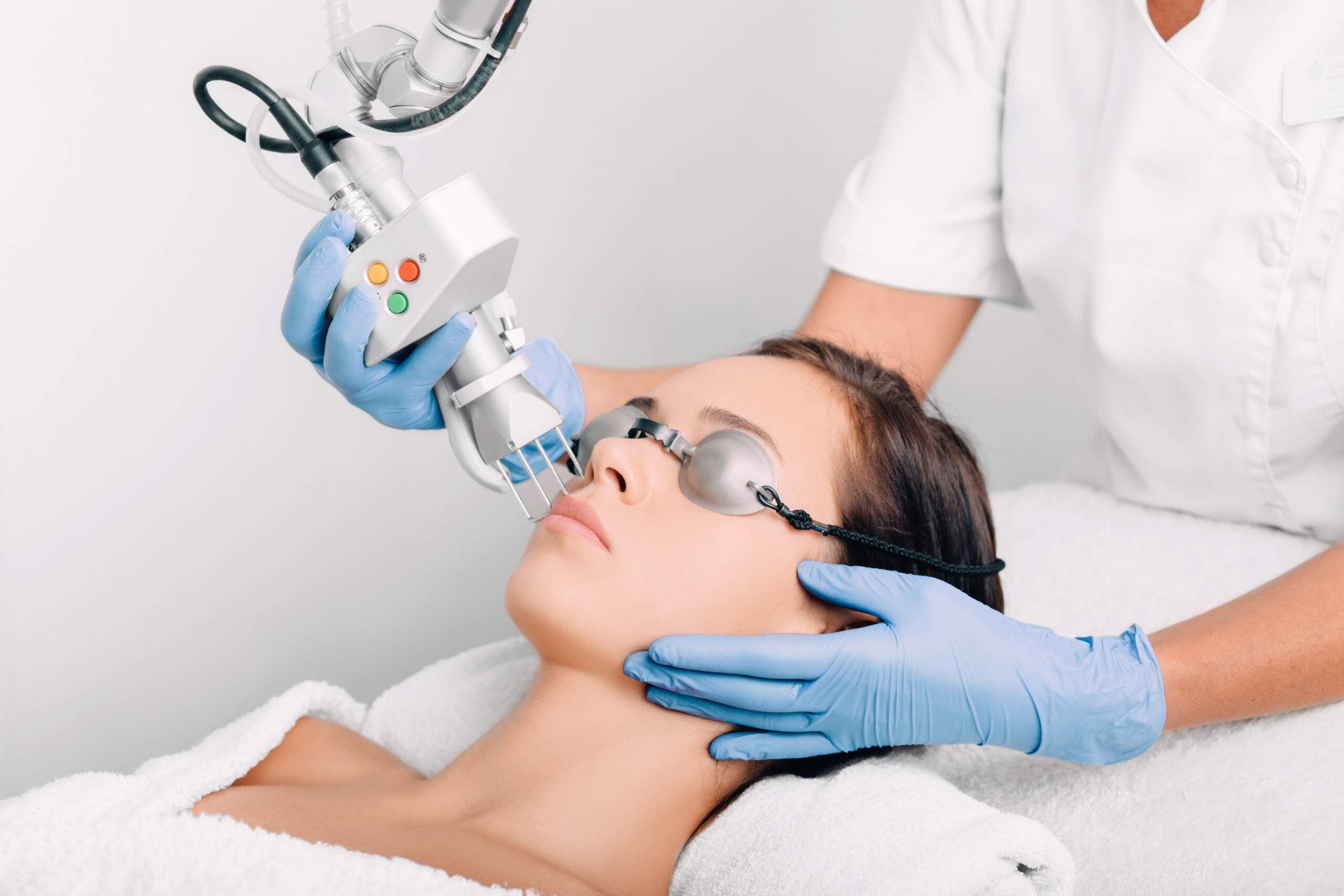 laser hair removal | lady getting ablative procedure 